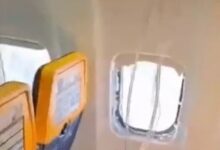 Flight Window Breaks: Major mid-air mishap averted! Passenger's head and shoulder pulled outwards after window shattered... wife turned guardian angel.
