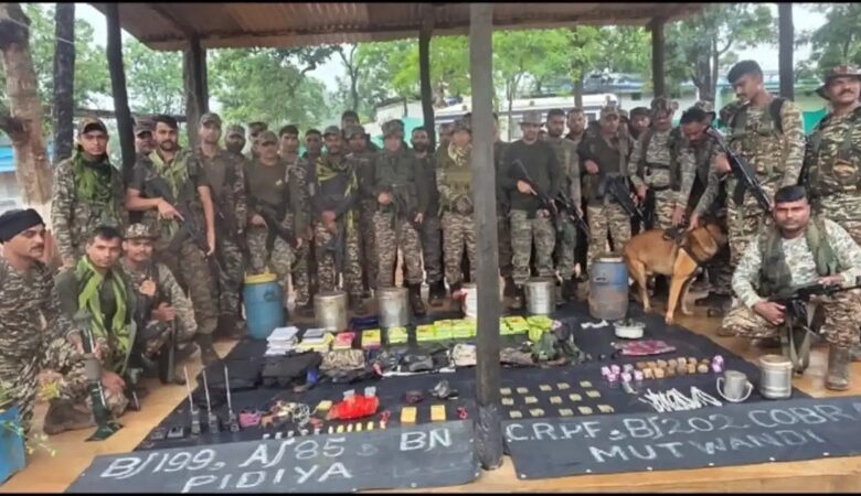 CRPF Operation: Major success for security forces in Bijapur...! Naxal 'explosives bank' destroyed... 6 explosive dumps recovered from the forest.