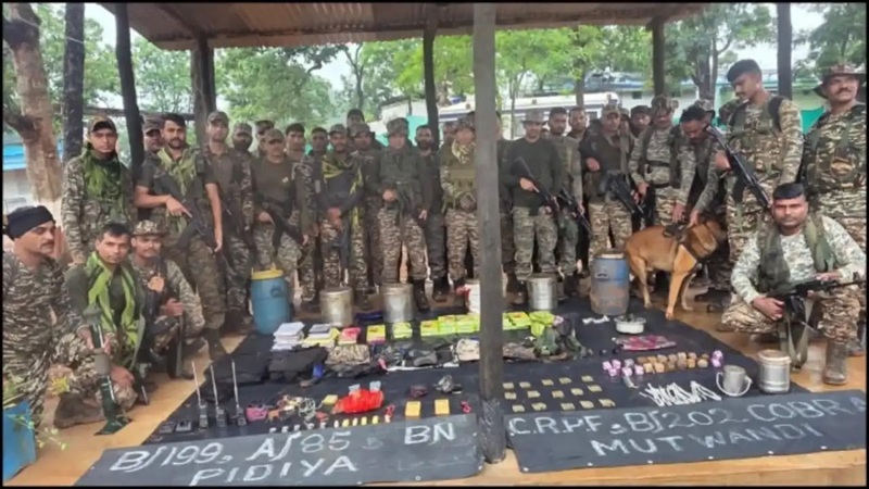 CRPF Operation: Major success for security forces in Bijapur...! Naxal 'explosives bank' destroyed... 6 explosive dumps recovered from the forest.