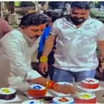 Birthday Celebration: Video of a birthday celebration in the middle of the road in Kanker goes viral! Cake cutting and fireworks marked the BJYM leader's birthday... questions raised regarding rule violations.