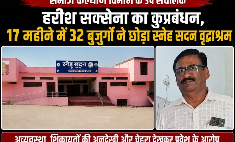 Korba Sneh Sadan: Korba's Sneh Sadan becomes escape center...! 32 senior citizens left shelter in 17 months...big questions raised