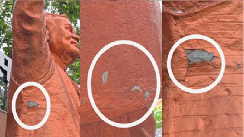 Atal Bihari Vajpayee Statue: Corruption involving the statue of Bharat Ratna Atal Bihari Vajpayee in Katghora! Rain exposes the truth... a statue made of cheap metal installed instead of bronze... investigation underway.
