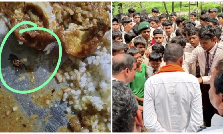 Eklavya Residential School: Uproar at Eklavya School...! Insects found in the food... students surrounded the MLA's vehicle and recounted their ordeal.