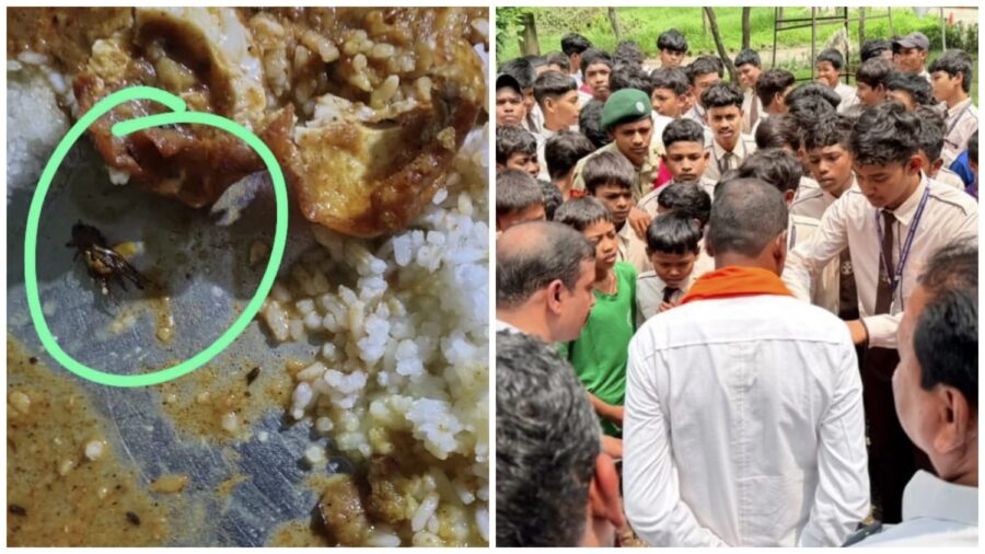 Eklavya Residential School: Uproar at Eklavya School...! Insects found in the food... students surrounded the MLA's vehicle and recounted their ordeal.
