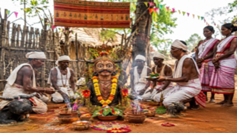 Specific Cultural Tradition: The Asura community abstains from Durga Puja during Navratri, observing a period of mourning as they regard Mahishasura as their ancestor.