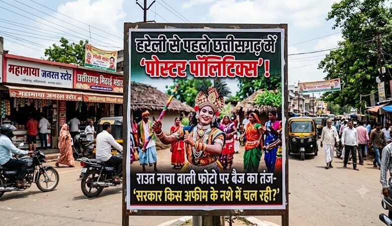 Target Hareli: ‘Poster politics’ in Chhattisgarh ahead of Hareli...! Baij takes a dig at the ‘Raut Nacha’ photo—‘What kind of opium-induced stupor is the government operating under?’
