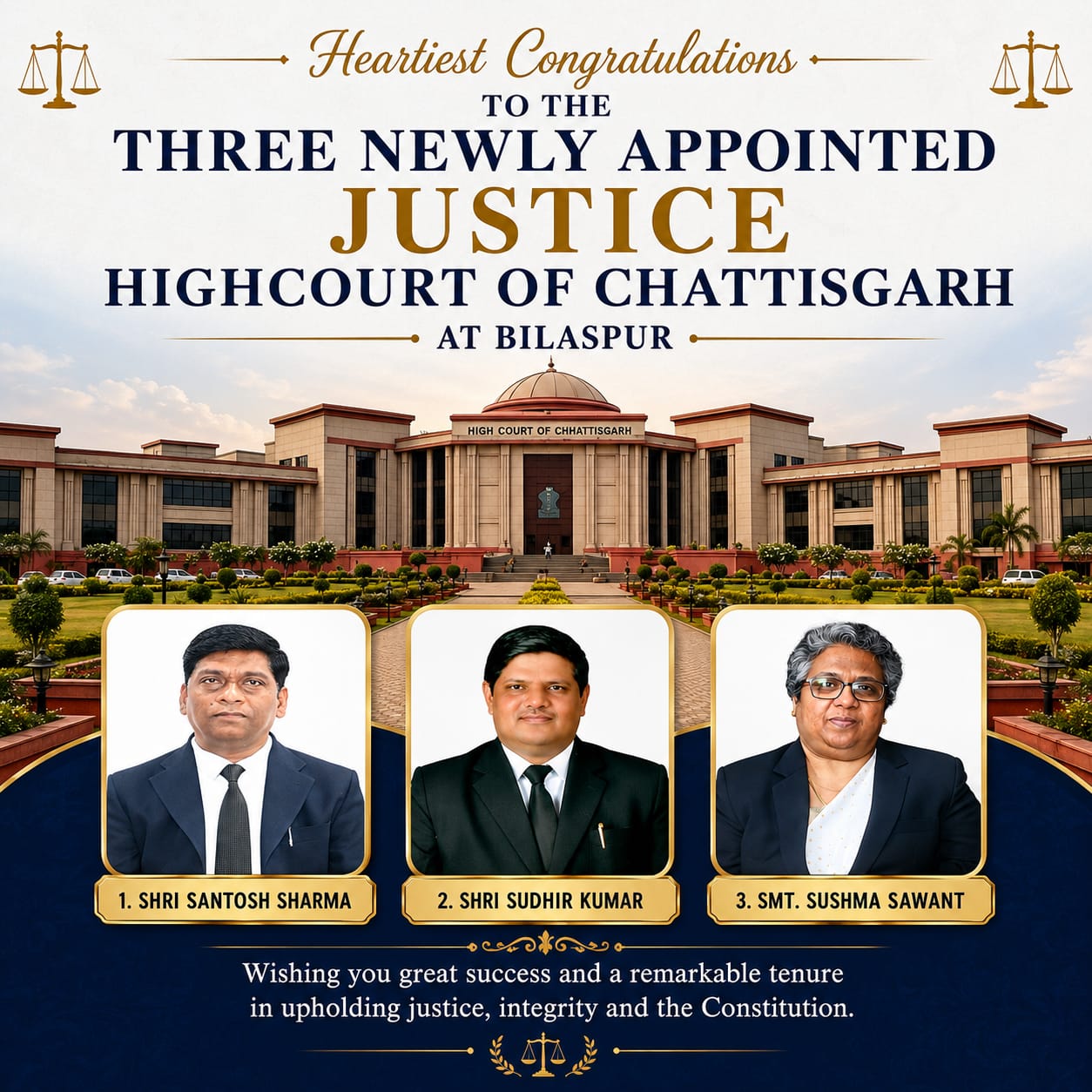 Chhattisgarh High Court: High Court to get 3 new judges; Supreme Court Collegium grants approval; find out who the three appointees are.