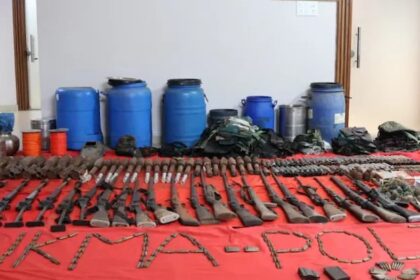 CG Naxal News: Major Naxal arms dump uncovered in Sukma; weapons ranging from SLRs to AK-47s and 240 gelatin sticks recovered.