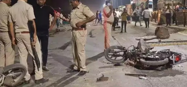 Balrampur Road Accident: Speeding truck hits motorcycle; Police Constable Ramgopal, returning from duty, dies on the spot.