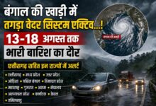 Rain Alert: Trouble from the skies...! Alert issued for heavy to very heavy rainfall in several states, including Chhattisgarh, from August 13 to 18.