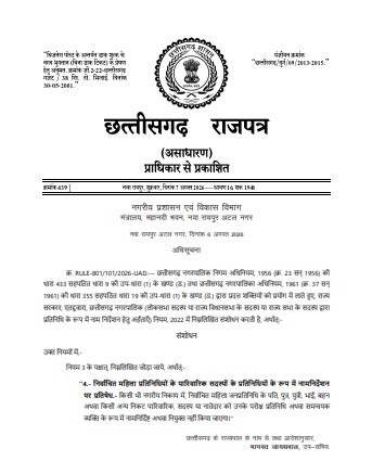 Women Representatives: Curbing ‘Pati Raj’ (rule by husbands) in the name of women representatives...! Appointments of relatives—including husbands, sons, and daughters—halted; notification issued in the Gazette.