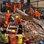5-storey building collapses in Satya Niketan, 6 dead; search for survivors in the rubble continues after 17 hours; MCD evacuates adjacent building.
